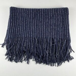 New L.I.B. New York Infinity Scarf Womens OS Navy Blue Waffle Knit‎ Metallic